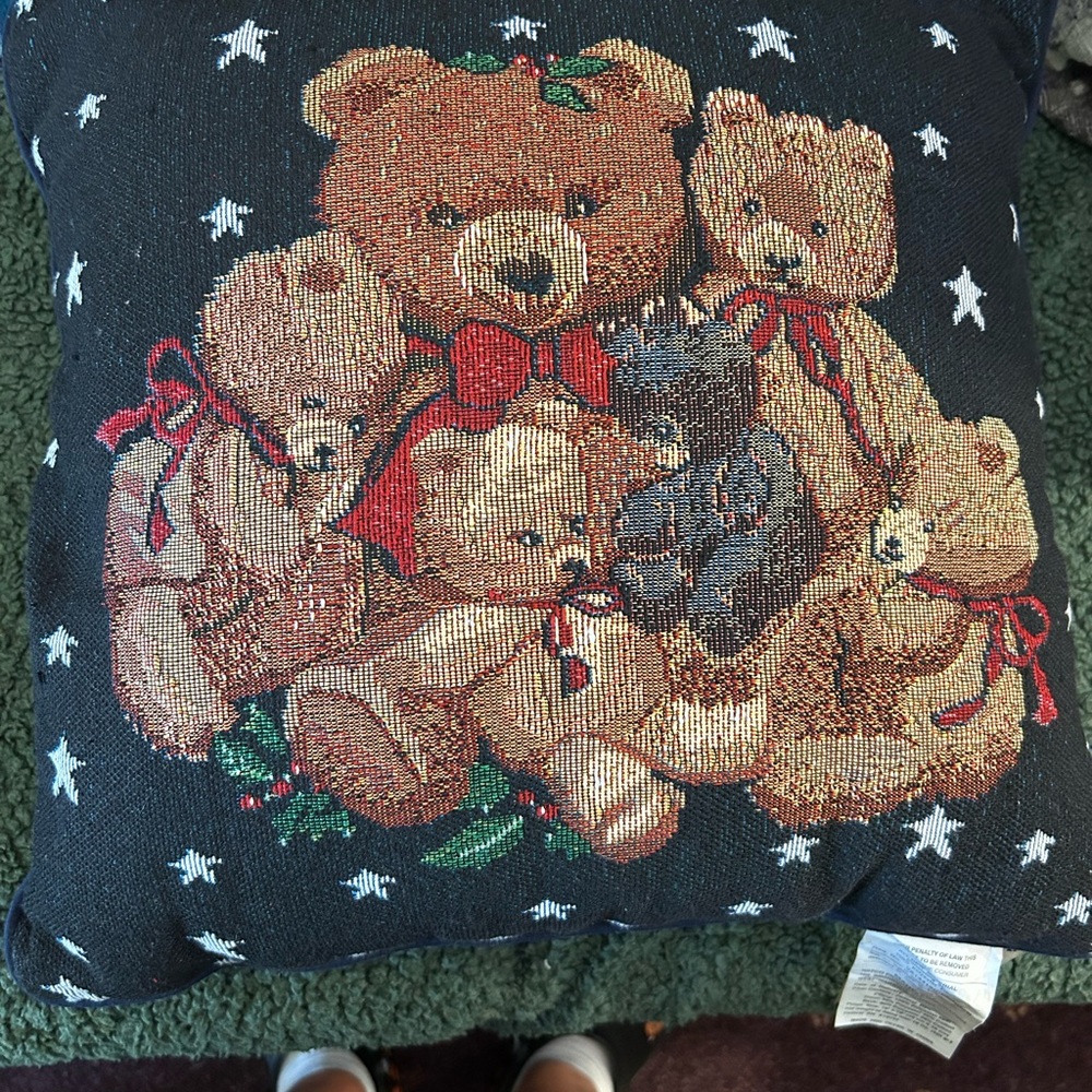 Teddy Bear Tapestry Pillow